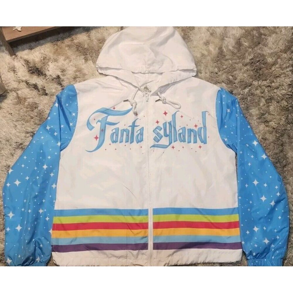 Disney Parks Fantasyland Full Zip Windbreaker Hooded Jacket NWT Sz S